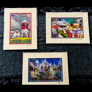 Series of 3 original prints of Bermuda